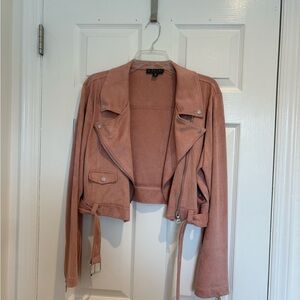 Blush Faux Suede Jacket